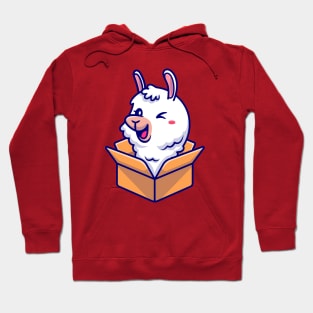 Cute Alpaca In Box Cartoon Hoodie